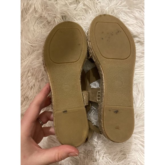 Via Spiga Womens Gia Tan Suede Espadrille Sandals US 6 M Buckle Closure Spain - Picture 4 of 5